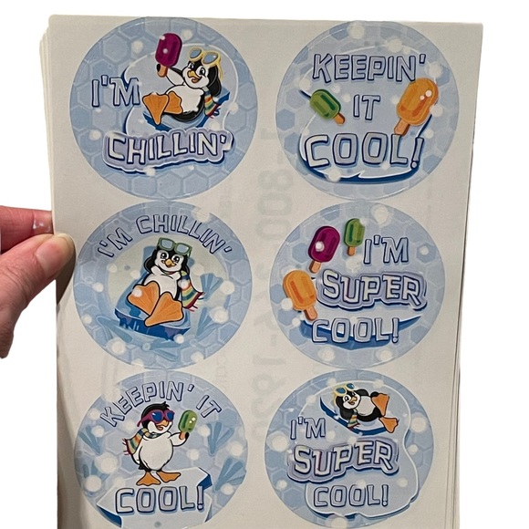 Really Good Stuff Writing Mini Journals Stickers Summer Penguins Party Favors - Picture 6 of 14